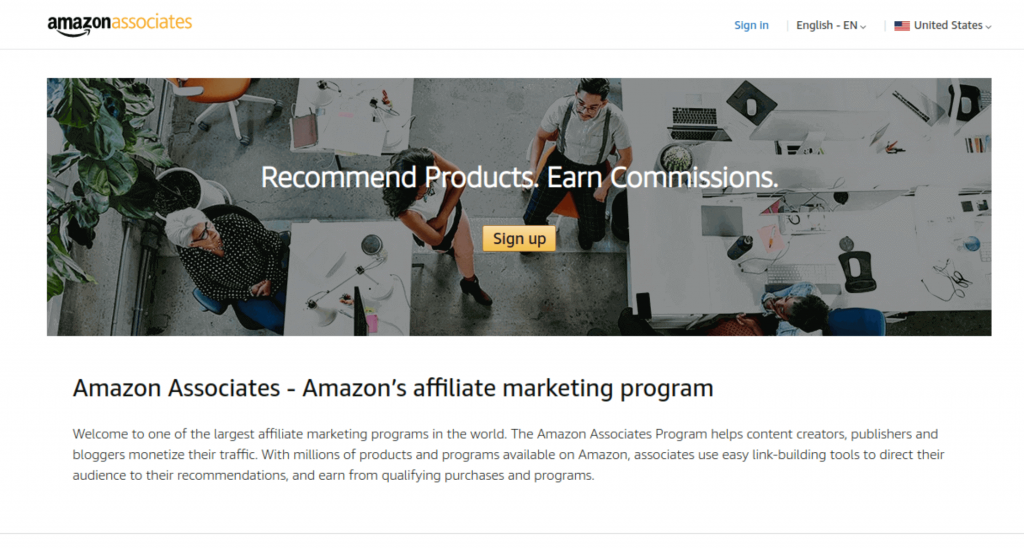 amazon affiliate program.