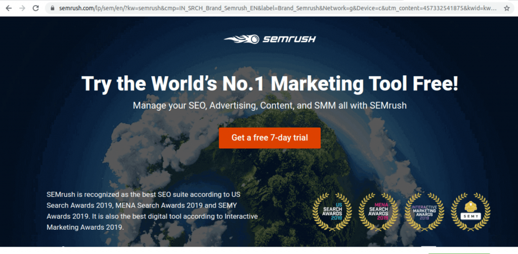 Semrush - best keyword research tool.