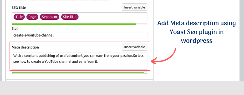 How to add meta description in Yoast ?