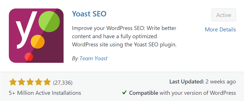 Yoast SEO - Suggested plugin for On page SEO