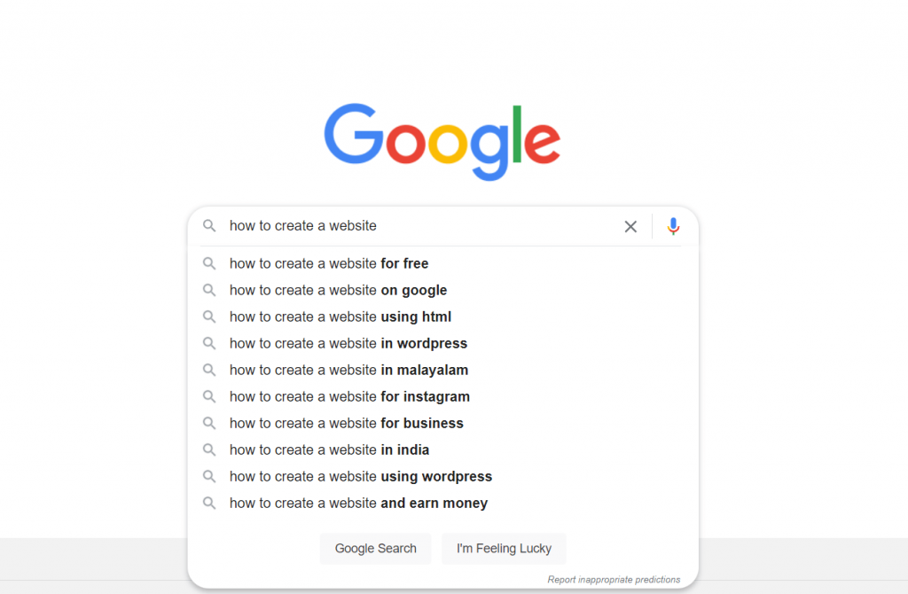 use google search for finding questions