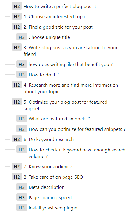 structure your content with subheadings