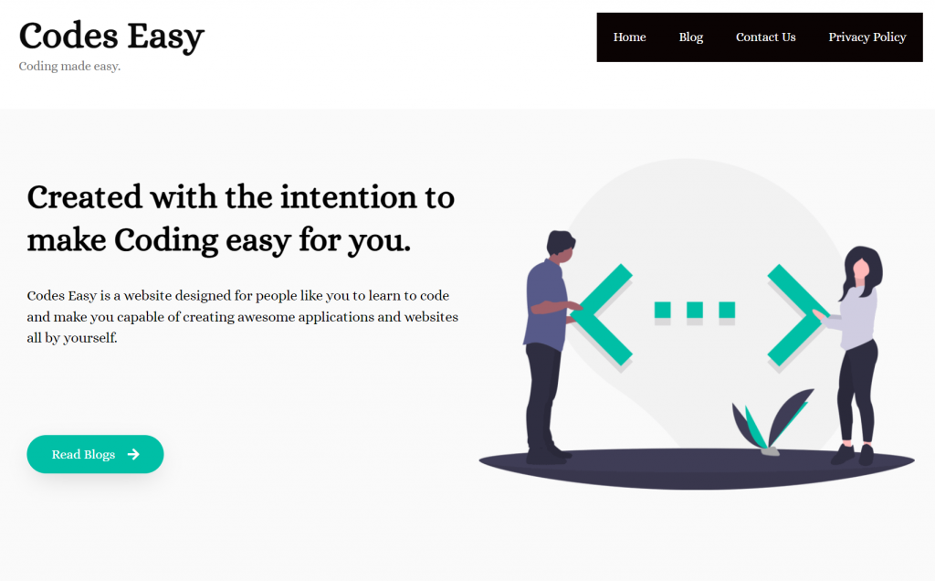 Codes easy - blog niche example 1