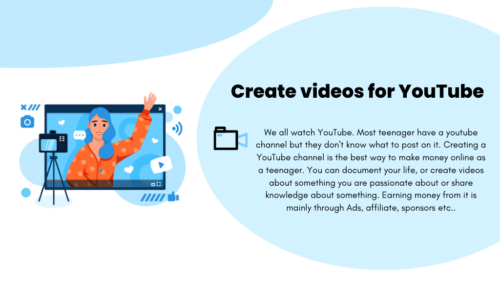 start a YouTube channel for earning money as a teenager