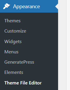 go to appearance>theme file editor