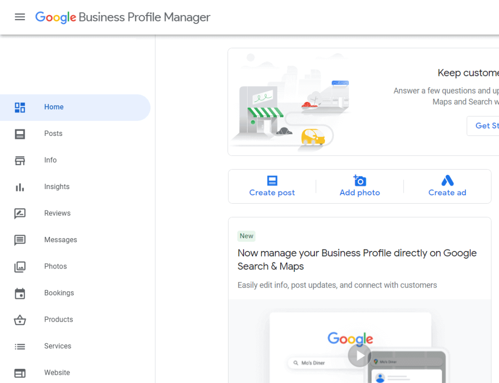 create google business page