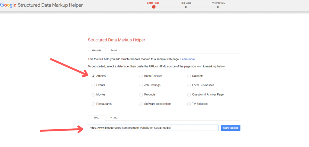 google structured data markup helper