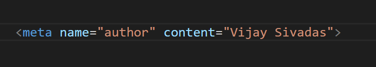 meta author tag html code example