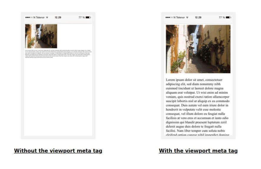 meta viewport - html tags for seo example