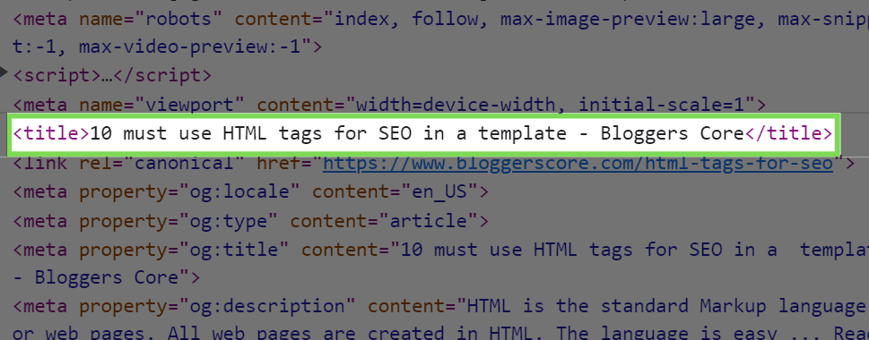 title tag example